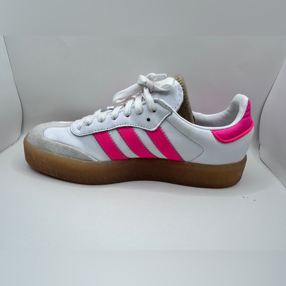 Adidas  Samba Womens Sneakers White Hot Pink Gum Sole - Picture 7 of 16